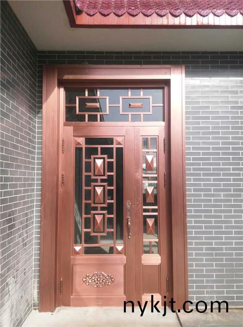 陕西玻璃铜门-吉祥八宝铜门_副本