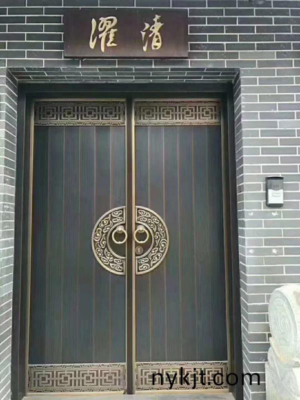 西安天卓中式铜门实际安装效果图  西安天卓中式铜门实际安装效果图