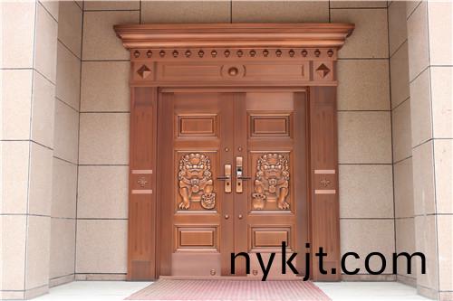 别墅智能锁铜门