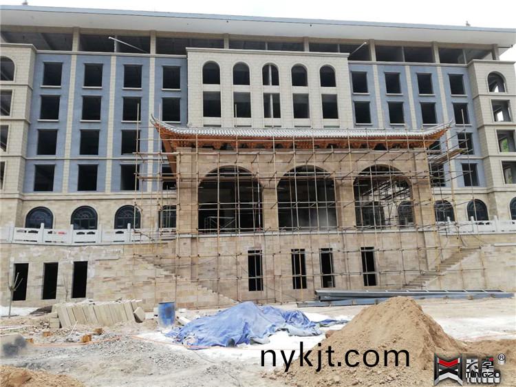 延安红星园酒店地弹复合铜门窗工程案例