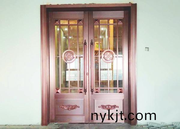 办公室玻璃对开铜门