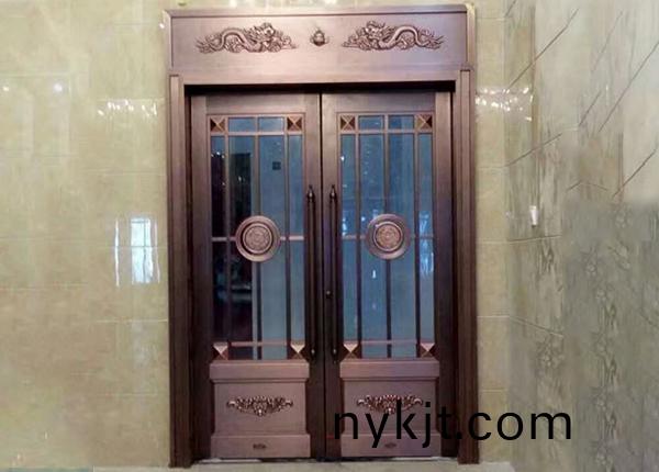 办公室玻璃对开铜门