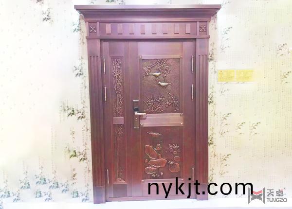 智能锁子母铜门