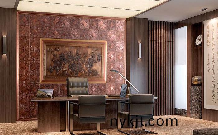 办公室铜背景墙