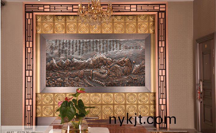 办公室铜背景墙