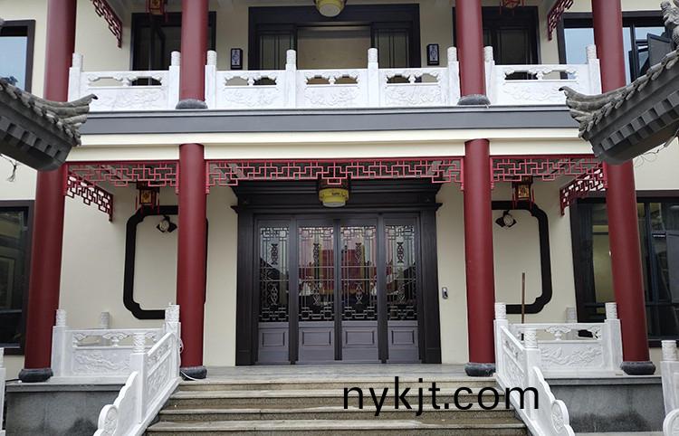 西安曲江公馆别墅中式铜门、自动门案例