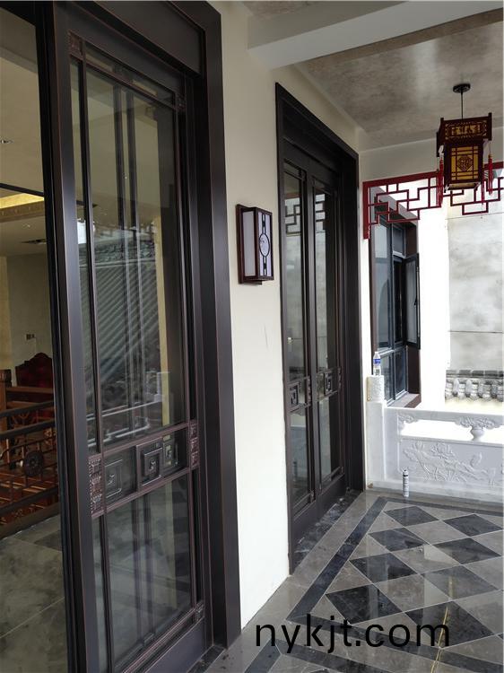 西安曲江公馆别墅铜门自动门案例 西安曲江公馆别墅铜门自动门案例